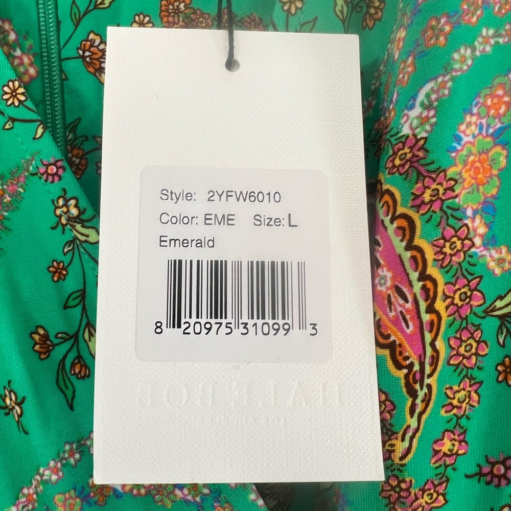 Hale Bob woman’s V neck Green Paisley mini Dress - Picture 6 of 10